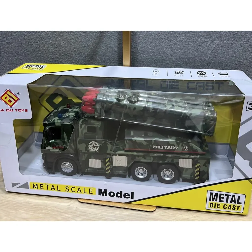 Die-Cast Metal Military Missile Launcher Toy Truck Battery Powered